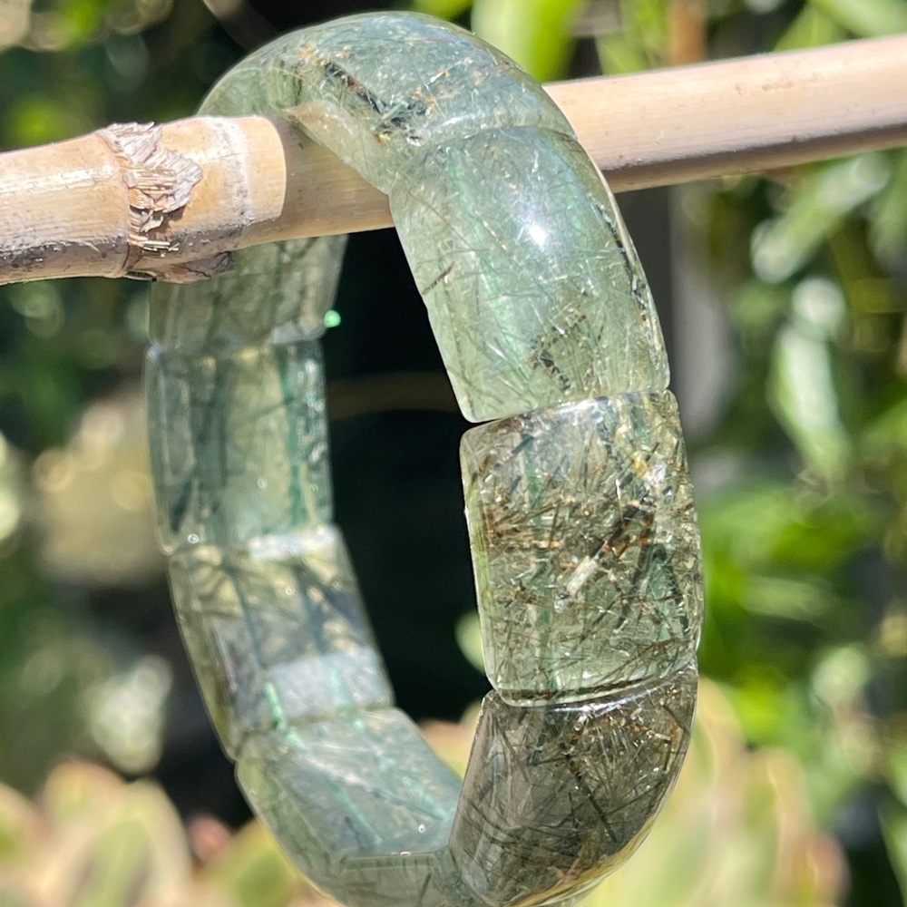 Green Rutilated Quartz Soft Bangle